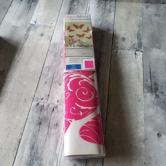 RoomMates Peel & Stick Wall Decals Flocked Butterflies In Pink - Picture 2 of 5